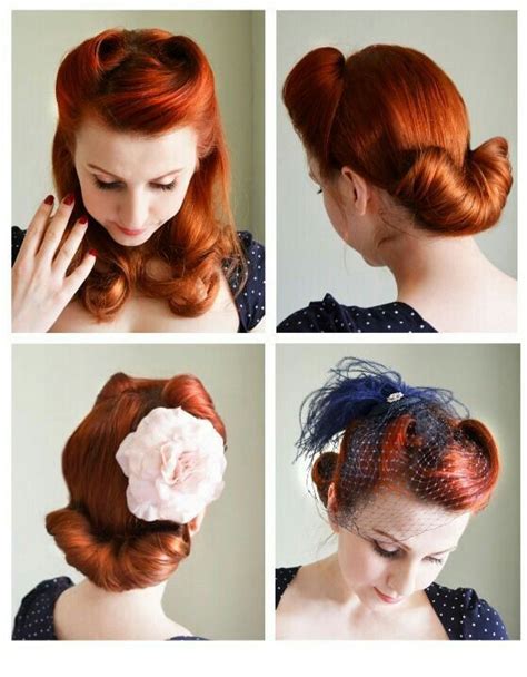 Vintage Victory Roll Pinup Hair Style 1940s Hairstyles Wedding
