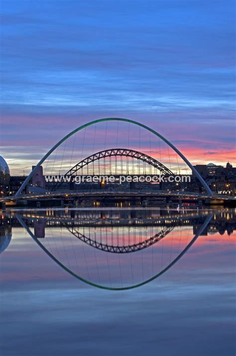 Gateshead Millennium Bridge And Quayside Newcastle Upon Tyne Tyne And