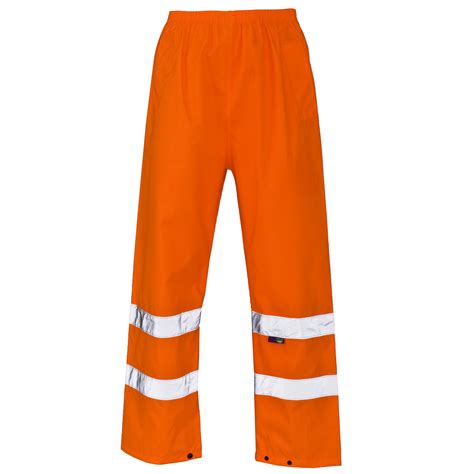 Hi Vis Waterproof Over Trousers Orange Simply Hi Vis Clothing Uk