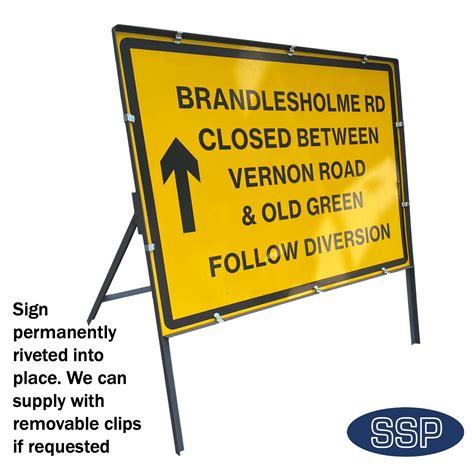 Custom Made Road Works Start Here Sign With Frame 1050x750mm