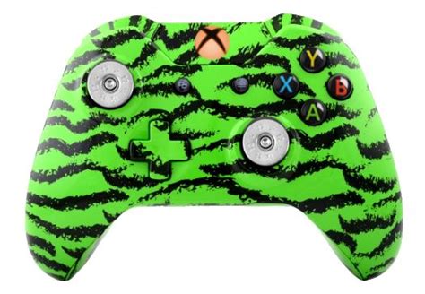 Green Tiger Hydro Dipped Xbox One Wireless Controller With Nickel Spent