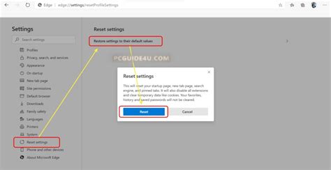 Reset Microsoft Edge In Windows 10 Or How To Repair Pcguide4u