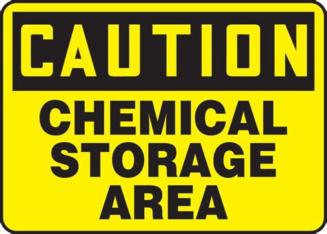 Accuformcaution Chemical Storage Area Safety Sign Mchl668xl Aluma Lite
