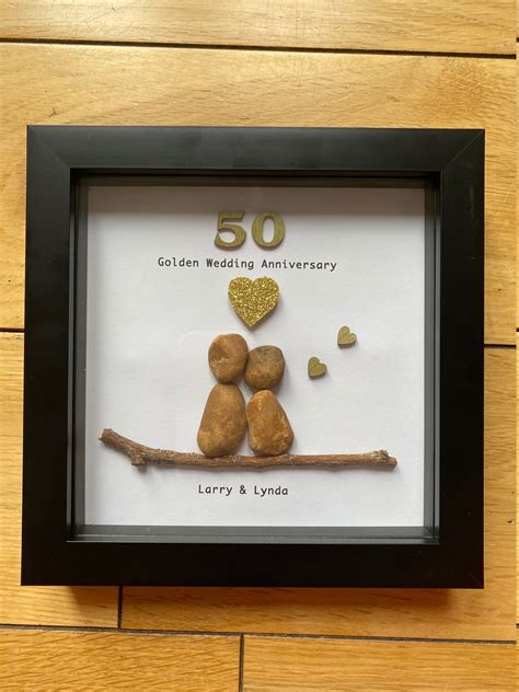 50th Gold Wedding Anniversary Frame Personalised Gold Etsy