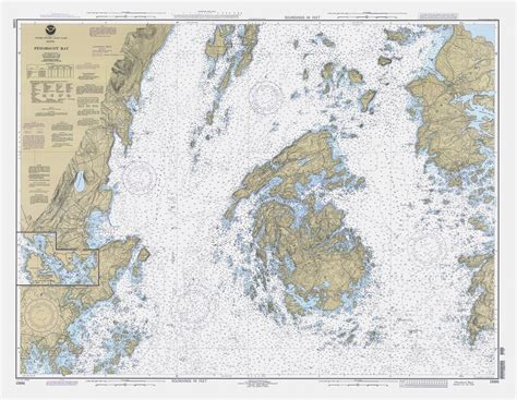 PENOBSCOT BAY Maine Nautical Chart 1992