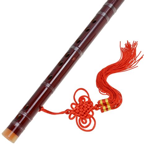 F Key Bamboo Flute Dizi Traditional Chinese Musical Instrument Red