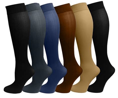 6 Pairs Pack Women Stretchy Spandex Trouser Socks Opaque Knee High