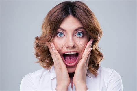 Scared Face Of Woman Stock Photo Image 55401986