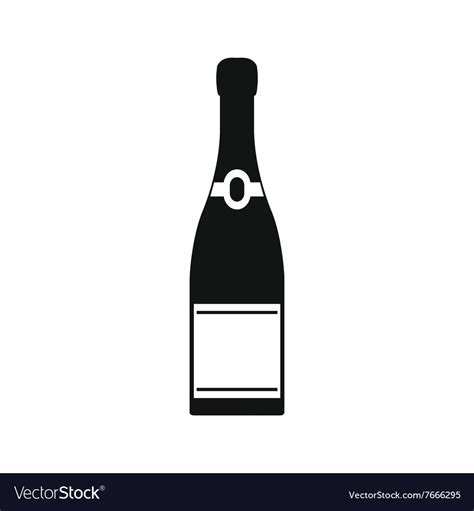 Champagne Bottle Icon Simple Style Royalty Free Vector Image
