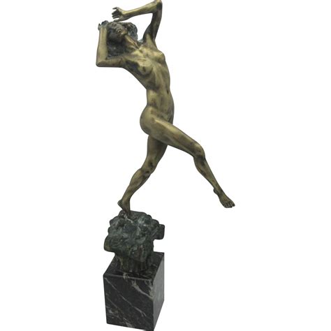 Art Deco Marcel Bouraine Bronze Nude French Sculpture C1918 From