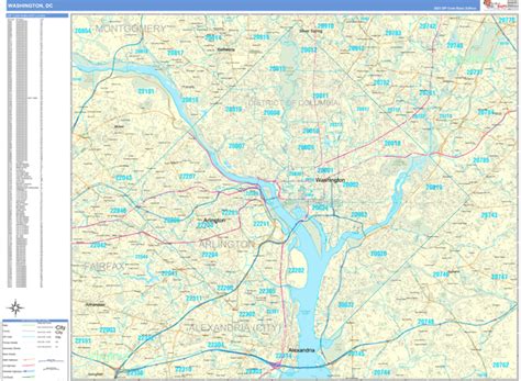 Washington District Of Columbia Zip Code Maps Basic