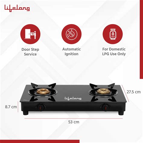 Buy Lifelong Llgs Automatic Ignition Burner Gas Stove With Mm