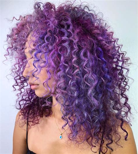 20 Purple Ombre Curly Hair Fashion Style