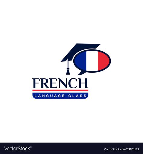 Learning French Language Class Logo Language Vector Image