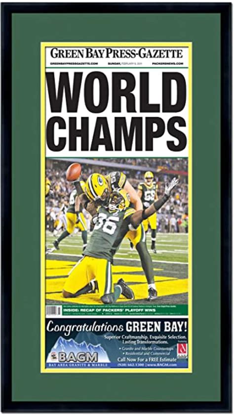2011 Green Bay Packers Framed Newspaper Super Bowl Champions Etsy