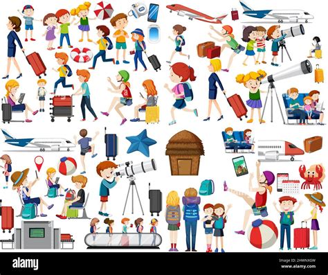 Set Of People In Different Actions Illustration Stock Vector Image