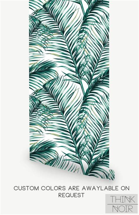 Green Watercolor Leaves Removable Wallpaper Self Adhesive Etsy