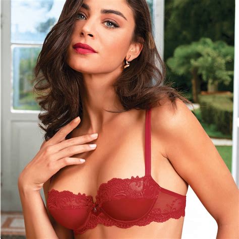 Splendeur Soie Silk Half Cup Bra In Rouge For Her From The Luxe