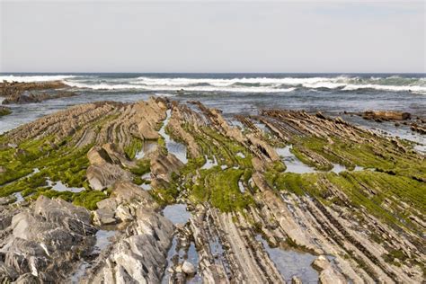 Geological Rock Formations And Cliffs On The Flysch Route Cantabrian