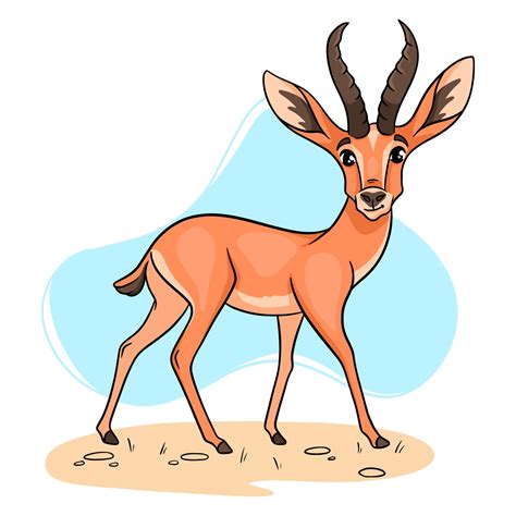 Animal Character Funny Gazelle In Cartoon Style 3218143 Vector Art At