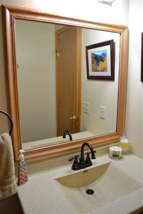 See more ideas about bathrooms remodel, bathroom makeover, bathroom mirror frame. Baseboard trim used to frame a standard bathroom mirror ...