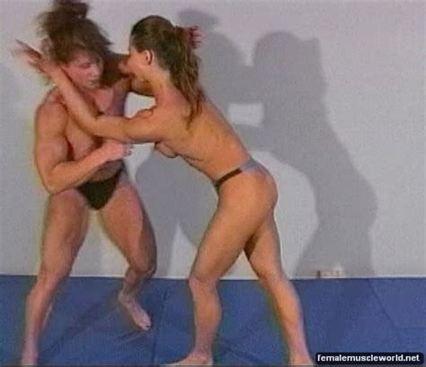 Sexxy Fighting Muscle Topless Girl Vs Girl Mat Action Charlene Rink
