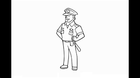 How To Draw Policeman Step By Step Policeman Full Body Pencil Drawing