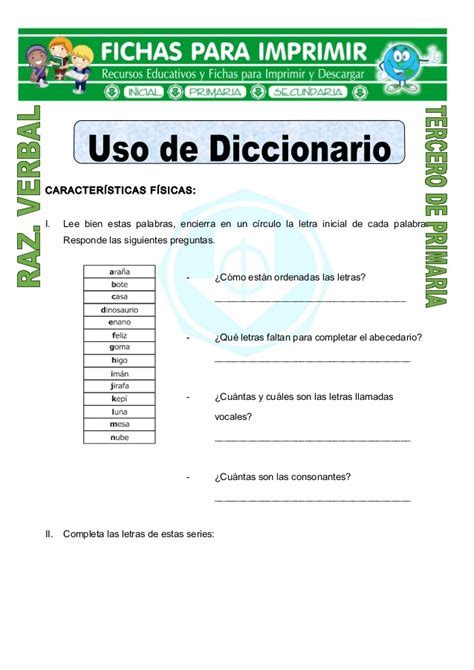 El Orden Alfabetico Para Tercero De Primaria Escuela Primaria