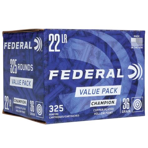 Federal Champion Rimfire Value Pack Ammunition 22lr 36gr Cphp
