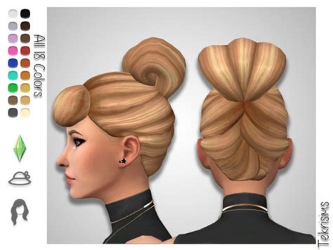 The Sims Resource Cinderella Bun Sims 4 Hairs