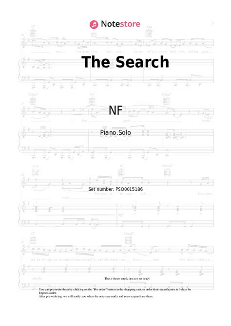Nf The Search Piano Sheet Music On Note Pianosolo Sku