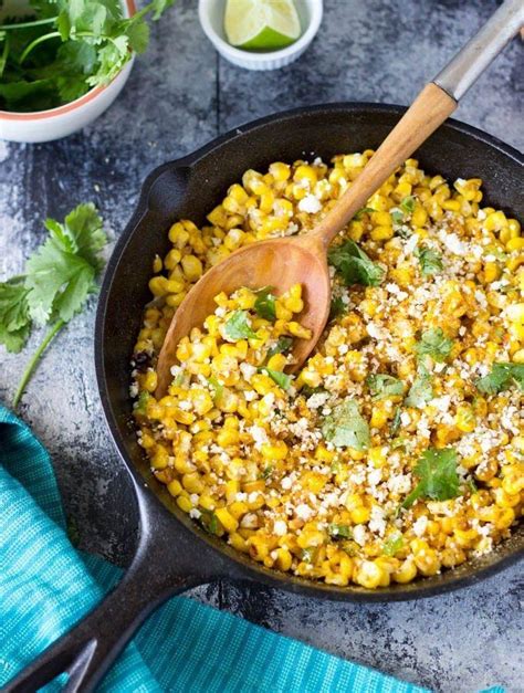 These delicious corn recipes are guaranteed to be a hit at your next summer barbecue. Skillet Mexican Street Corn | Simple Healthy Kitchen | Recipe | Mexican street corn, Mexican ...