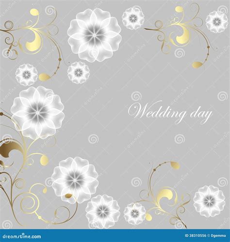 Elegant Greeting Card With Flowers Stock Vector Illustration Of
