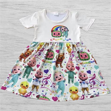 Reviewing Cocomelon Pattern Girl Baby White Dress Cocomelon Girls