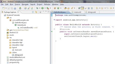 Programmers Sample Guide Android Hello World Tutorial Using Eclipse