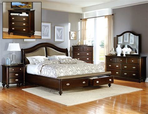 Contemporary design with an asian feel, for indoor living areas. Homelegance Marston Bedroom Set - Dark Cherry 2615DC ...