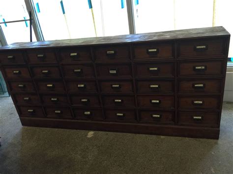 Antique 1900s Apothecary Pharmacy Drug Store Chest 30 Drawer Cabinet