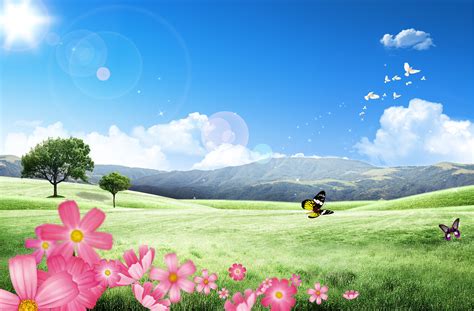 Beautiful Natural Scenery In Spring Landscape Natural