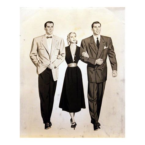 1950s Men And Woman Illustration Glicee Print In 2021 1950s Men
