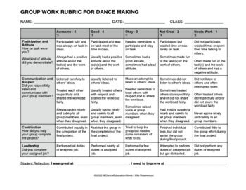 Results For Dance Rubrics TPT