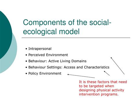 Ppt Week 3 Socio Ecological Models And Physical Activity Powerpoint