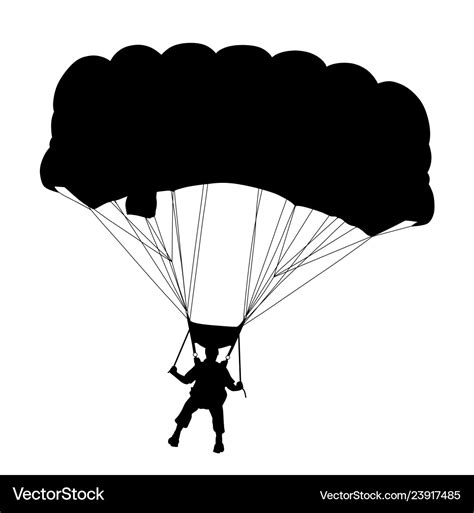 Skydiver Flying With Parachute Royalty Free Vector Image