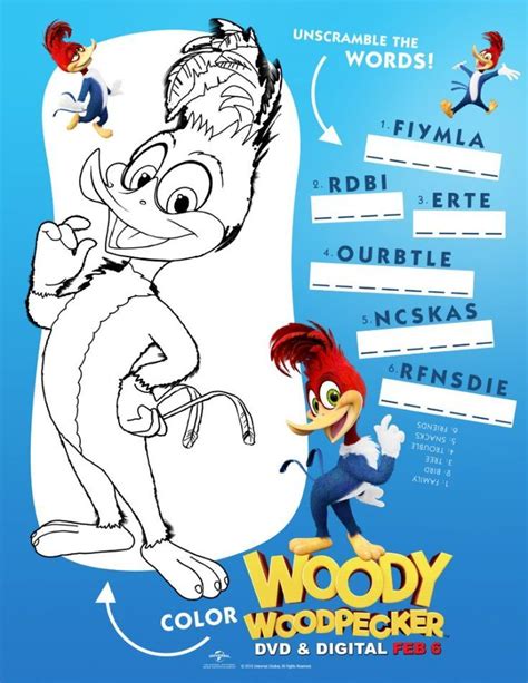 Woody Woodpecker Printable Coloring Page Woody Woodpecker Woodpecker
