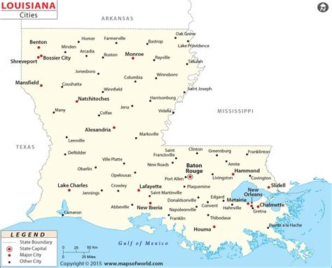Cities In Louisiana Louisiana Cities Map