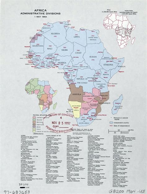 Large Detailed Administrative Divisions Map Of Africa May 1964