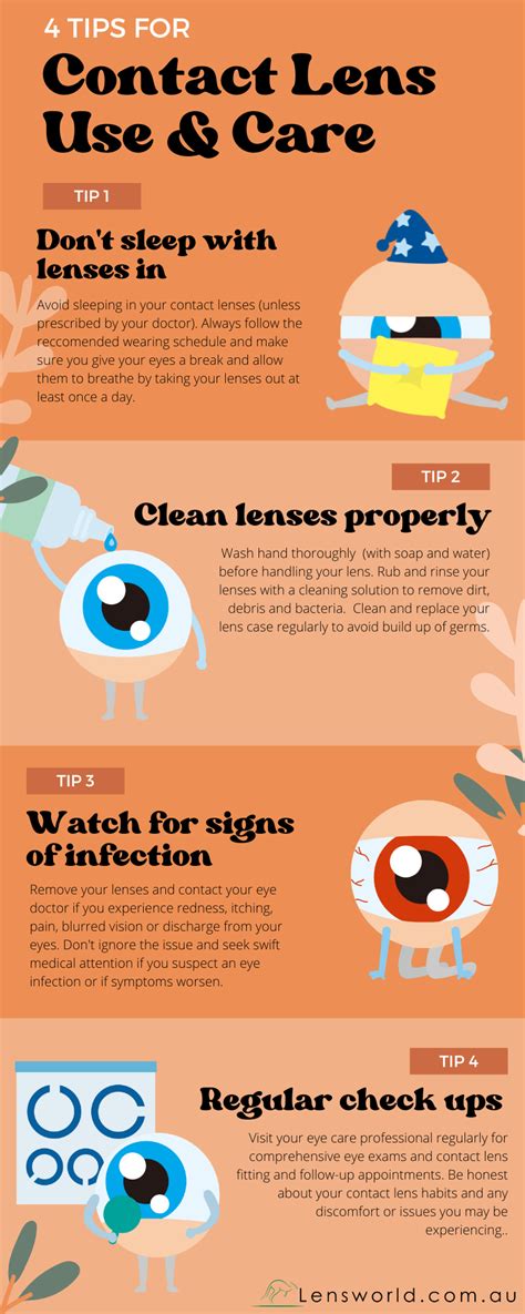 4 Tips For Contact Lens Use And Eye Care Infographics Archive