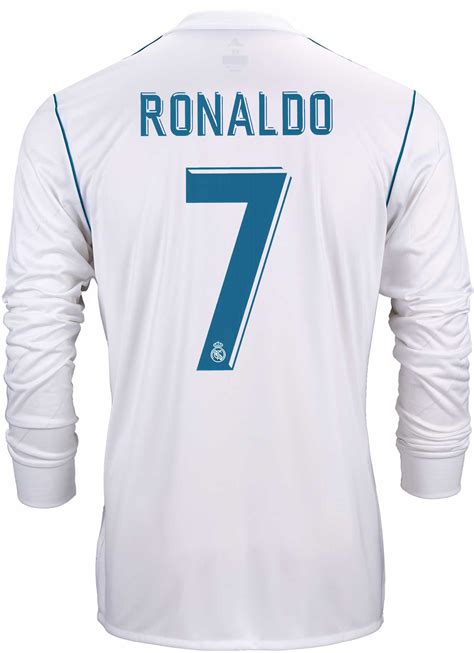 Adidas Cristiano Ronaldo Real Madrid Ls Home Jersey 2017 18 Soccer