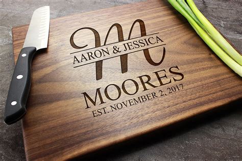 Personalized Engraved Cutting Board Custom Wedding Anniversary