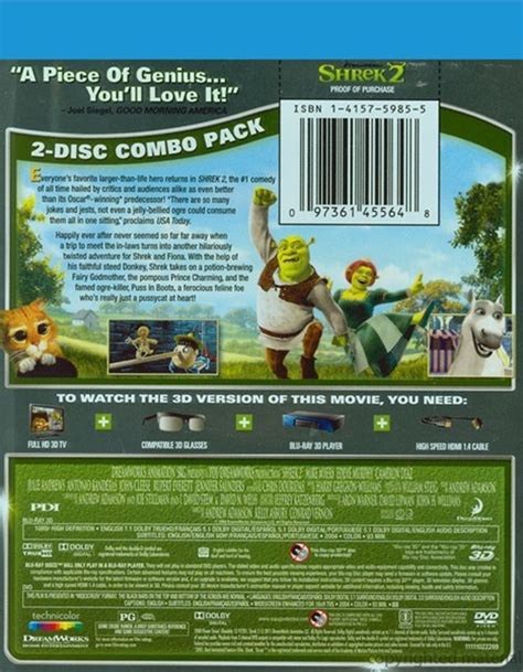 Shrek 2 3d Blu Ray 3d Dvd Combo Blu Ray 2004 Dvd Empire