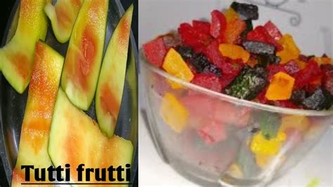 Tutti Frutti Recipe L तरबूज के छिलकों से बनाए परफेक्ट बाजार जैसी टूटी फूटी Youtube